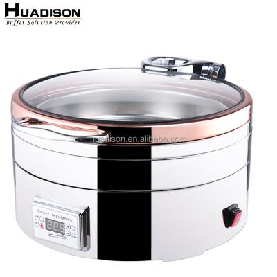 China Wedding Caterers & canteens & restaurants & Hotels Commercial Huadison Catering Equipment Round Chafing Dish Food Warmer 304 Stainless Steel Cheffing Dish For Hotel for sale