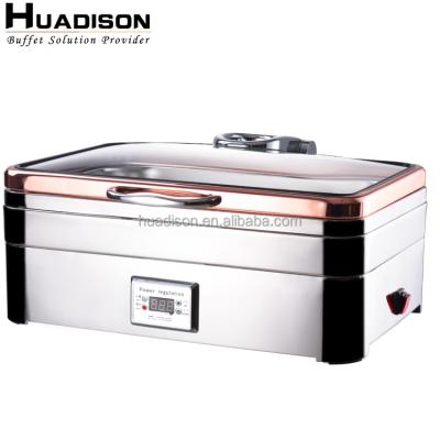 China Wedding Caterers & canteens & restaurants & Hotels Huadison Buffet Equipment Hydraulic Chafing Plate Rose Gold Chafing Plates For Sale for sale