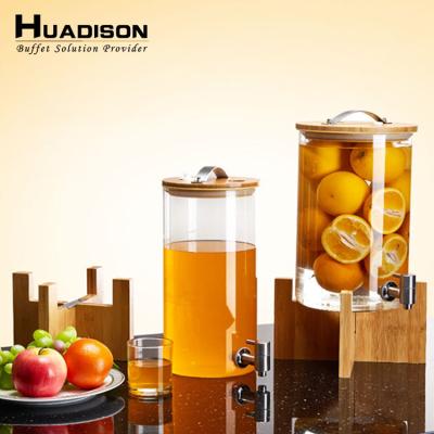 China Factory direct Home.Restaurant.Bar.Hotel.Wedding Huadison equipment juice dispenser fresh pot high quality glass buffet juice dispenser for sale