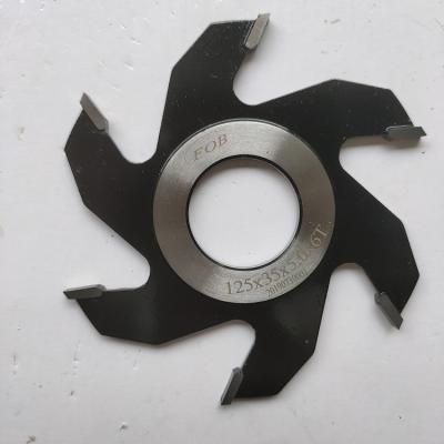 China Wear Resistant Wood Milling Cutter Carbide Tips 125*35*5.0*6T Six Teeth Form Slot Flute Woodworking CTT Spline Cutter for sale