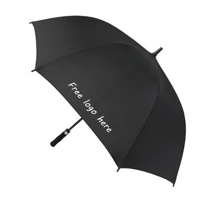 China CLASSIC LOGO Printing Business Gift Large Free Golf Fiberglass Straight Umbrella for sale