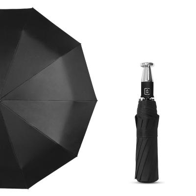 China Modern Promotional Cheap Durable Business Automatic Black Coating Folded Umbrella for sale