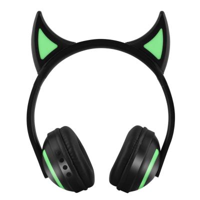 China Wireless LED Headband Lights Devil Ear Headphones Gift BT Factory Special OEM for sale