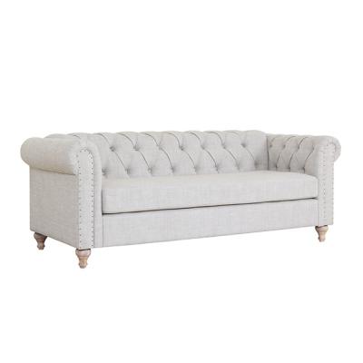 China White Chesterfield SOFA Modern Furniture 3 Seater KD Fabric Chesterfield Sofa For Living Room for sale