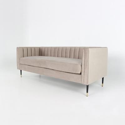 China Sectional Sofa Beige Velvet Tufted Sofa 321 Modern Sectional Couch For Living Room for sale