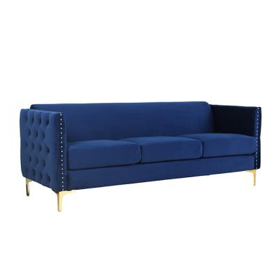 China Latest Chesterfield Sofa SOFA Modern European Sofa Velvet Living Room Furniture Blue Chesterfield Sofa Design Full KD Fabric for sale