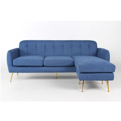 China Blue Fabric L Shape Cover Corner Sofa Modern New Design Removable Sofa With Chaise Lounge for sale