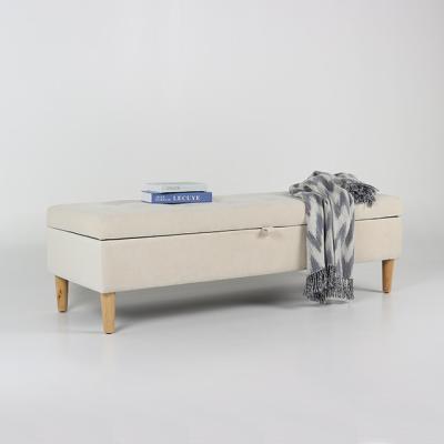 China stool home & European Ottoman Style White Velvet Tufted Design Storage Ottoman Bench for sale