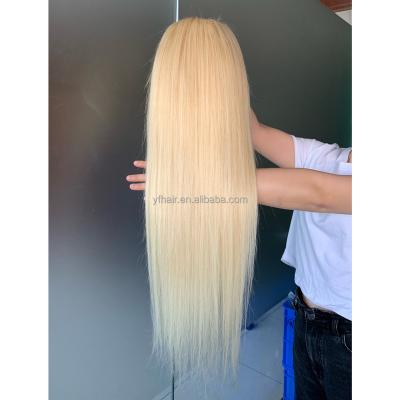 China Full Color 13*4 Lace Frontal Wig Silky Straight Blonde 180% 200% 250% Density Full Wave Bottom, Light Color #613 for sale