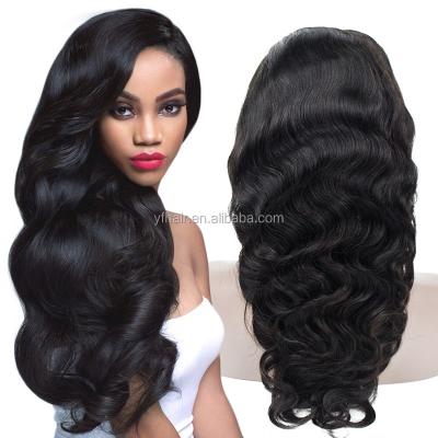 China Humano natural peluca llena del cordon, onda del cuerpo grado 9A De Brasil, brazilian body wave negro cabello de virgen hair for sale