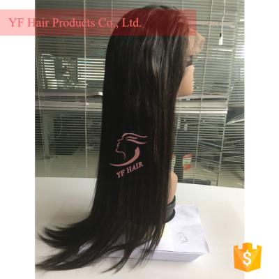 China 100%virgin hair high quality full lace wig natural straight human hair wig women for sale