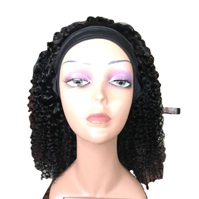 China Factory wholesale natural color hair band body wave long curly hair real hair wig for sale