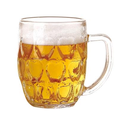 China Sustainable Unique Crystal Glass Beer Tableware Glass Water Mug With Handle Apple Designed Various Styles Milk Cup for sale