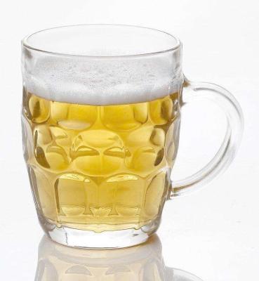 China NO Customized Wholesale Beer Glass Mug Sublimation Clear PAB Bar Party Glass Beer Mug With Handle for sale