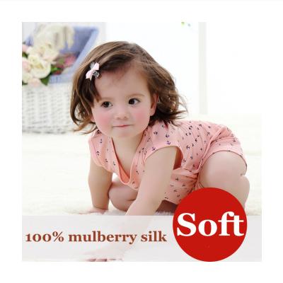 China Mulberry silk knitted silk fabric children's sleeveless children's suit double-sided wear for sale