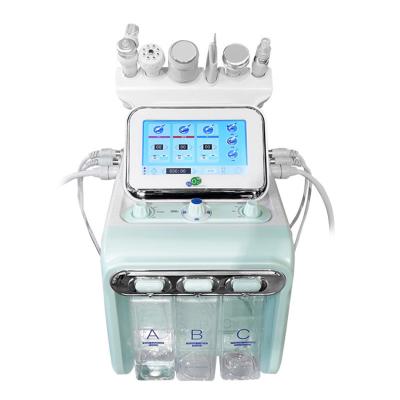 China Exfoliators H2 Small O2 Bubble Machine Vacuum Dermabrasion Machine with 6 Handles for Facial Cleansing and Blackhead Removal for sale