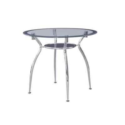 China Adjustable (other) Modern Restaurant dinning furniture luxury metal Legs Tempered Glass Dining Table for sale