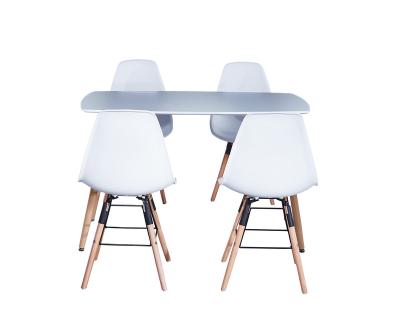 China Adjustable (other) Dining table and chair furniture Wooden Modern restaurant fashion white for sale