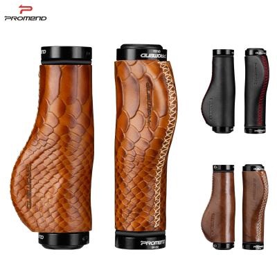 China REAL LEATHER/CORIUM PROMEND BICYCLE HANDLEBAR GRIPS FOR MOUNTAIN BIKE REAL LEATHER GRIPS FOR ERGONOMIC BIKE LOCK BRACKET BIKE HANDLE for sale