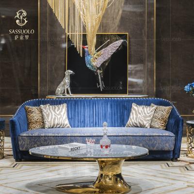 China Sassuolo 2020 hotest selling velvet couch sofa living room luxury luxury Chesterfield sofa fashionable sets specific use for sale