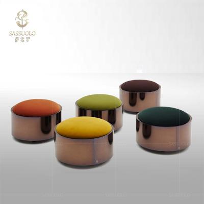 China Italian High Quality Durable Metal Fancy Round Stool Colorful Sassuolo Stool Living Room Sets for sale