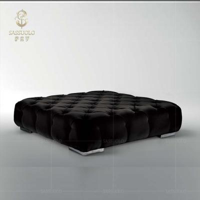 China Sassuolo Soft Home Customized Furniture High End American Style Velvet Stool Hotel Lounge Stool for sale