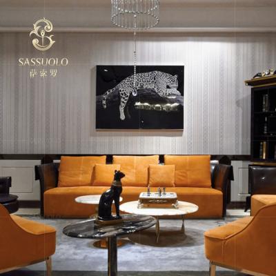 China SassuoloPostmodern European light style wind fabric art sofa living room luxury Italian fabric furniture single sofa single sofa for sale