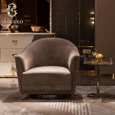 China European Style Sassuolo Design Encourage High Quality Import Sofa Furniture Leather Sofa Single Sofa Chair Luxury Living Room Modern Italy for sale