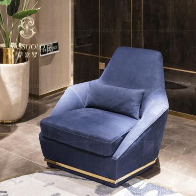 China Corner sofa sassuolo the simple sofa of the post-modern design style is recreational back living room furniture sofa tops blue fabric art chair for sale