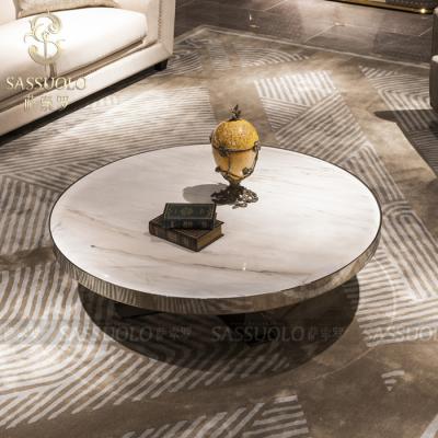 China 2019 newest coffee table Sassuolo design fashional product round table marble tea table for sale