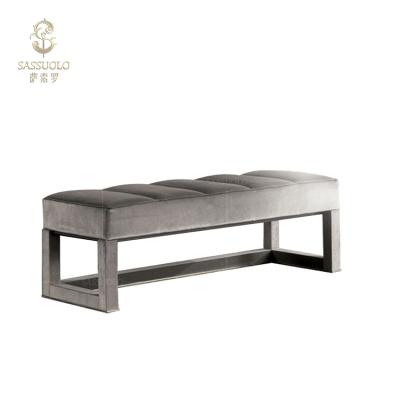 China Modern Sassuolo Metal Sticker Bed Soft End Stool Comfortable Bedroom Furniture for sale