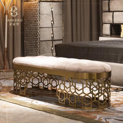 China home furniture sassuolo bed stool metal foot design footstool luxury wholesale price furniture for sale