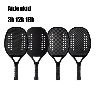 China 3k 12k 18k Beach Tennis Padel Racket  Carbon Fiber Paddle Racket Soft EVA Face for sale