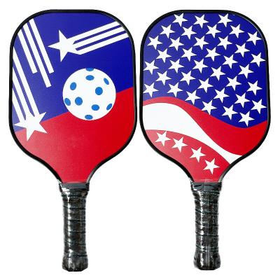 China Stars Stripes Pattern Print Carbon Fiber Surface Honeycomb Core Cushion Grip Pickleball Paddle for sale