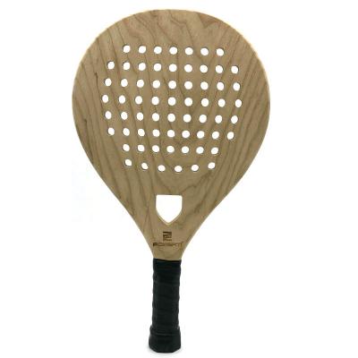 China Nature Wooden Paddle Racket Personalized Beach Tennis Paddle Racquets Customized for sale