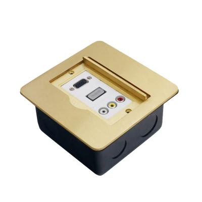 China Open Type Floor Sockets Multimedia Modulars Combination Brass Alloy Ground Outlet Box Waterproof for sale