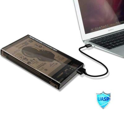 China USB3.0 Port Hard Drive Enclosure 2.5 inch HDD SSD Portable Case Transparent External Box for sale