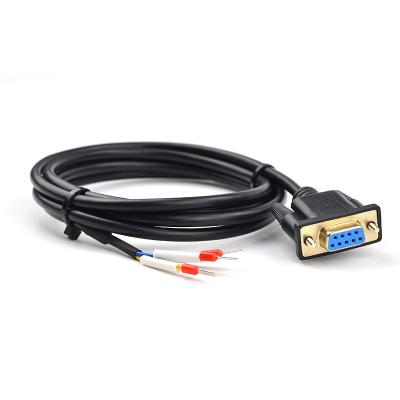 China DB9 Female Connector RS232 Serial RXD TXD GND Port to 3-pin Terminals Exapansion Cable for sale