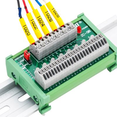 China 8 Channel Sensor Singal Wiring Distribution Breakout Board Terminal Blocks DIN Rail Mount for sale