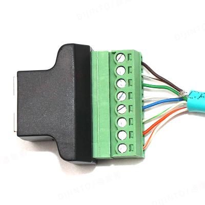 China RJ45 Female Jack 8P8C to 8 Pin Screw Terminal Block Adapter for CCTV Vedio Solution for sale