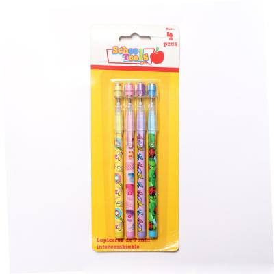 China wholesale 3 color bullet push pencil for kids/ non-sharpening pencil/9 leads pencil for sale