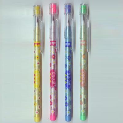 China plastic multi-head bullet push pencil with eraser topper for kids for sale