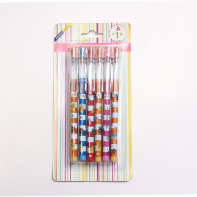 China Plastic Non-sharpening Pencil  with 9 colors with blister card packing for kids for sale