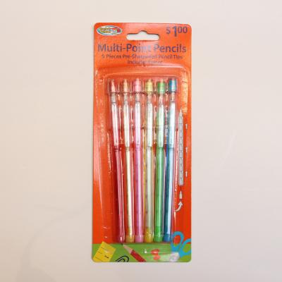 China Transparent color the dollar pattern Standard Non-Sharpening Pencil 9 leads for kids for sale