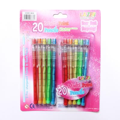 China 9 leads Standard Non-Sharpening Pencil for kids  Custom Printed Bullet Pencil Push Point Pencil for sale