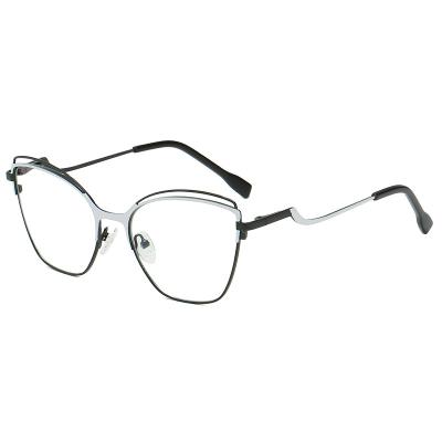 China Fashionable Oversized Optical Reading Glasses Metal Computer Glass Rim Frame Anti Blue Light Double for sale