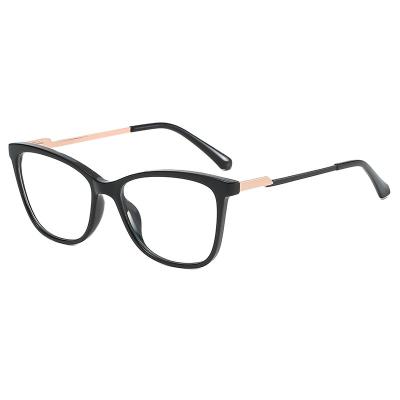 China 2022 Latest New Style Optical Frame American Cat Eye Eyeglasses Blue Block Glasses Fashionable Spring Hinge Optical Frames For Women for sale