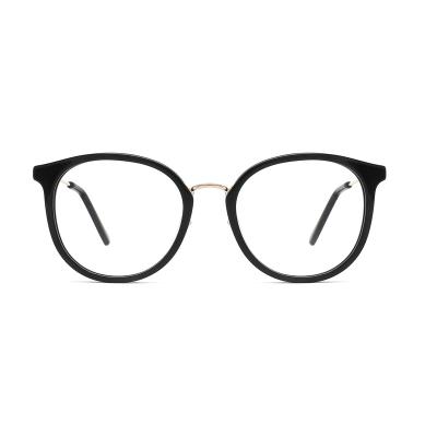 China Fashionable wholesale men's glasses optical frames metal lamination reading glass acetate round eyeglasses frames from china for sale