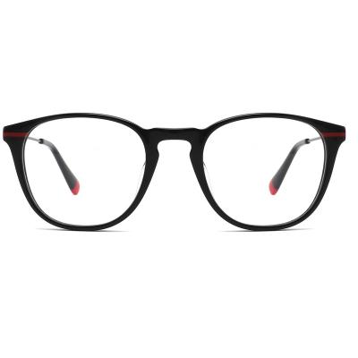 China For Men Women Wholesale Porcelain Optical Metal Acetate Lamination Reading Glass Round Eyeglasses Frames for sale