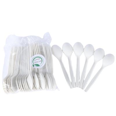 China Mordern Spoon High Quality Environmental Friendly Disposable Material Tableware Biodegradable PLA+MD Disposable Spoon for sale